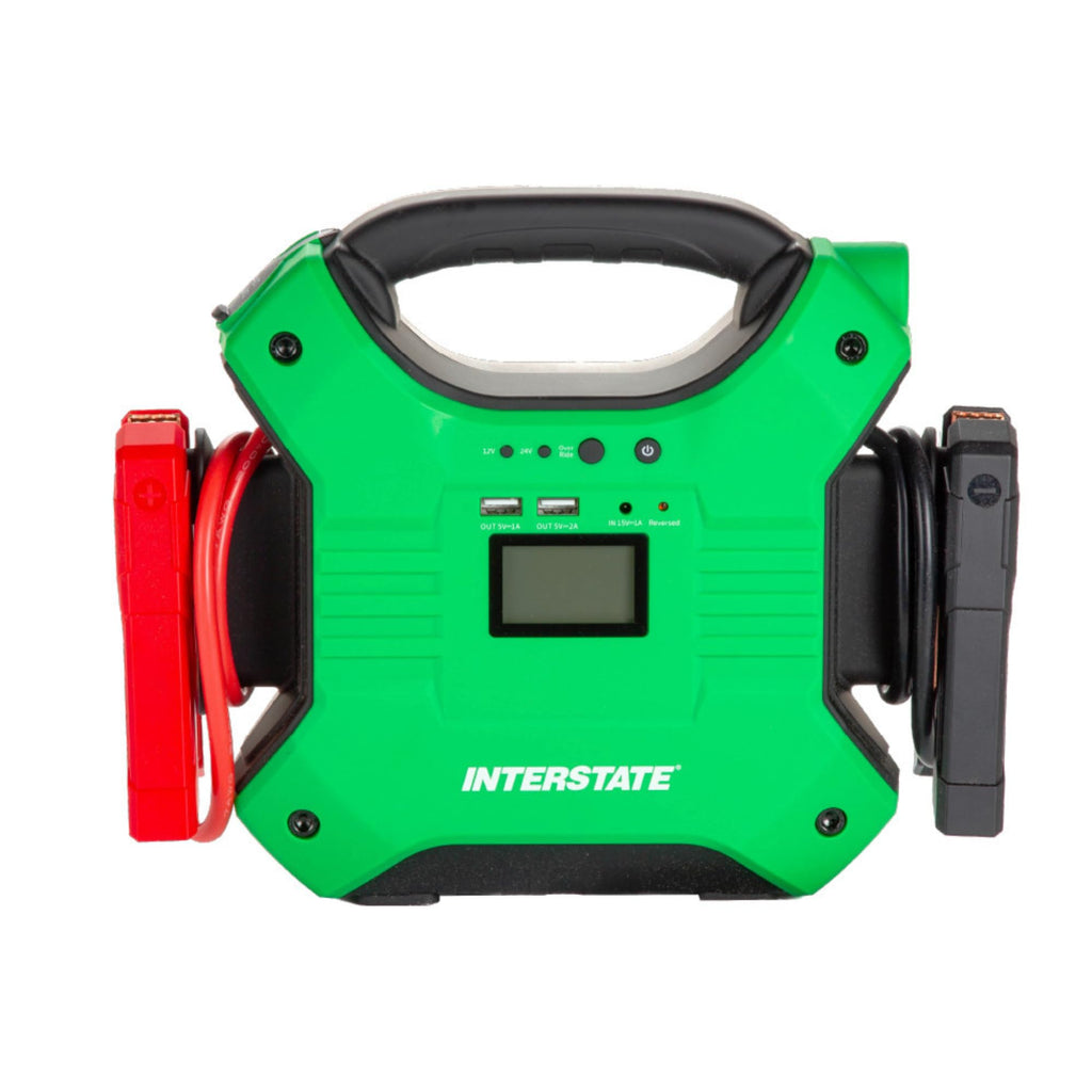 Interstate Batteries Jump Starter and Charger 12V 700A (8,000mAh, 8Ah) Portable LED Jumpstart Battery Power Pack for 12 Volt Automotives, USB Electronics (JMP0800)