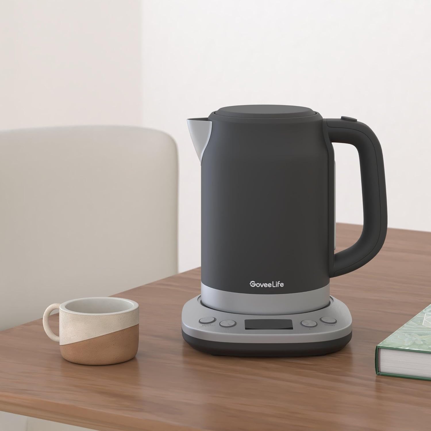 GoveeLife Smart Electric Kettle Temperature Control, WiFi Electric Tea Kettle with Alexa Control, 1500W Rapid Boil, 2H Keep Warm, 1.7L BPA Free Stainless Steel Water Boiler for Tea, Coffee, Oatmeal
