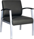 Alera Alera metaLounge Series Mid-Back Guest Chair, 24.6" x 26.96" x 33.46", Black Seat, Black Back, Silver Base