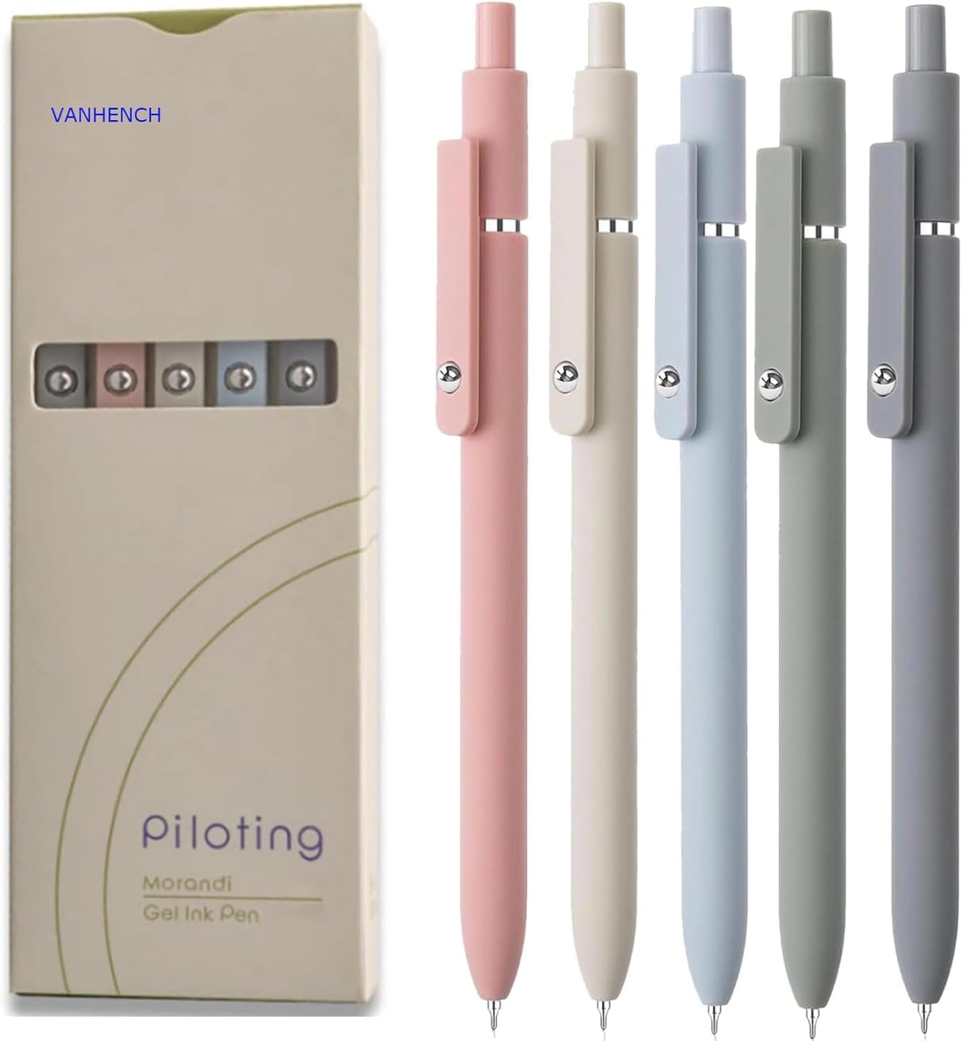 Vanhench 10Pcs Gel Pens, Black Ink Cute Pens for Trendy Stuff, Happy Birthday Gift Basket, Aesthetic Office Supplies (10PCS Gradient)