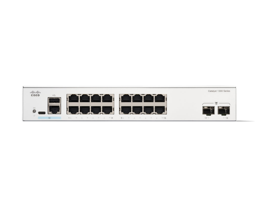 Cisco Catalyst 1300-16XTS Managed Switch, 8 Port 10G Copper, 8x10GE SFP+, Limited Lifetime Protection (C1300-16XTS)