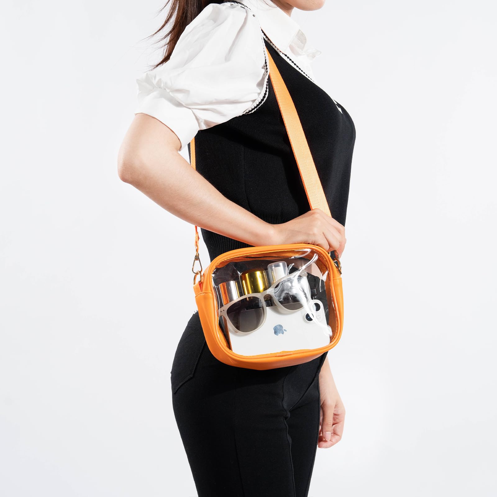 TOBVZOO Clear Bag Stadium Approved, Crossbody Transparent Bag for Concerts Sports Events, Purses for Men & Women