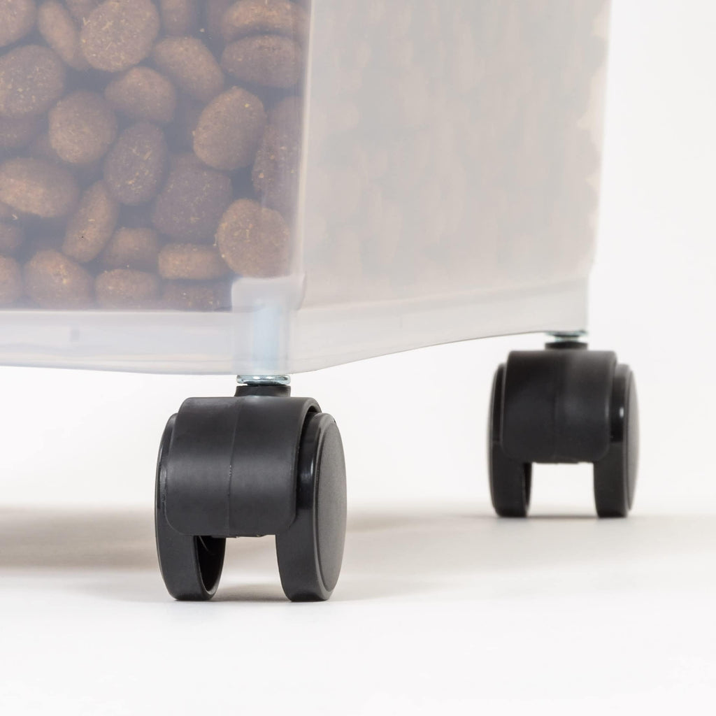 Amazon Basics 3-Piece Airtight Pet Food Storage Container Combo with Scoop, BPA Free, Removable Wheels, 33 QT + 12 QT