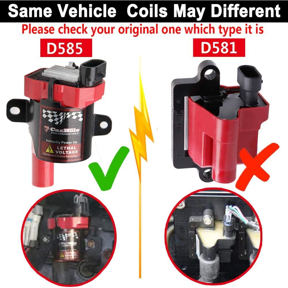 BANG4BUCK 8Pcs UF271 D581 Ignition Coil Pack Compatible With Cadillac Chevy GMC Sierra Suburban Escalade Avalanche Silverado 4.8L 5.3L 6.0L 8.1L (SQUARE)
