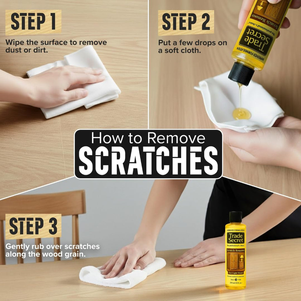Trade Secret Scratch Concealer for Dark Wood Furniture & Floors – Dark Brown Shade Stain Covers Nicks, Scuffs, Dog & Cat Scratches, Minor Defects – Real Wood Only