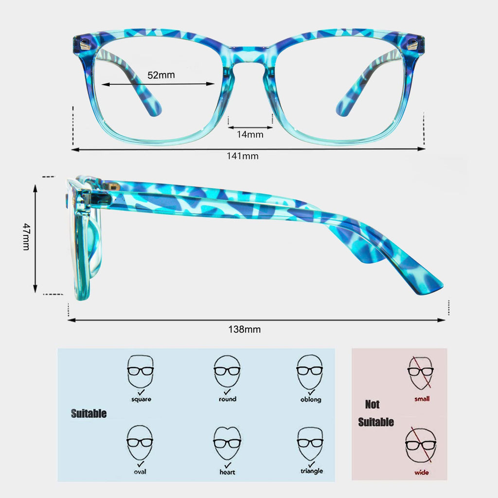 MAXJULI Blue Light Blocking Glasses,Computer Reading/Gaming/TV/Phones Glasses for Women Men(Transparent)