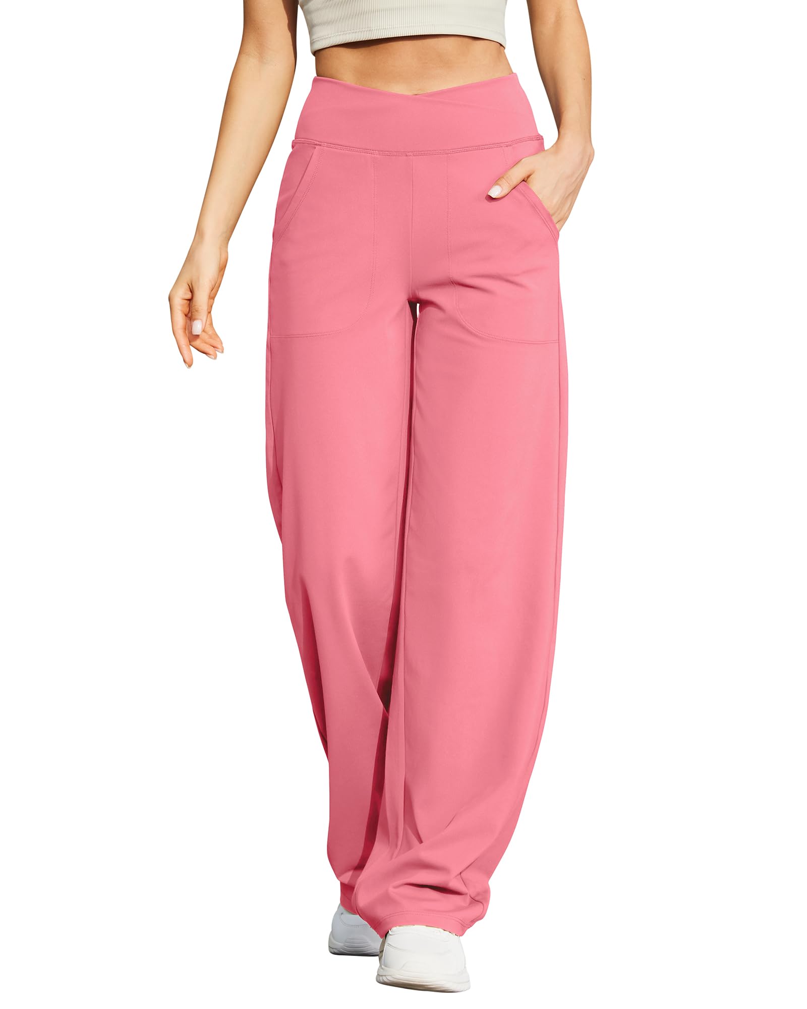 G4Free Wide Leg Pants for Women Loose Yoga Pants with Pockets Petite/Regular/Tall Stretch Casual Lounge Pants
