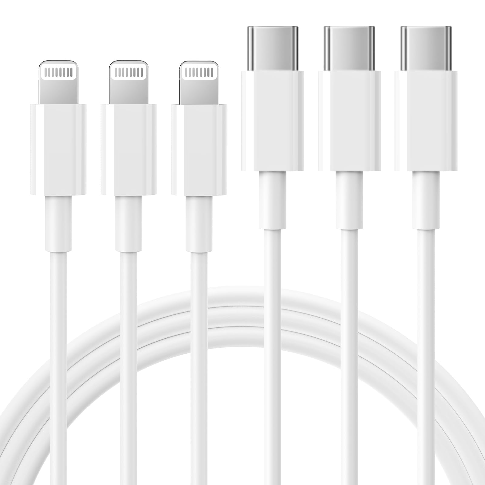 USB C to Lightning Cable 3Pack 3FT [MFi Certified] iPhone Fast Charger Cable USB-C Power Delivery Charging Cord for iPhone 14/13/12/12 PRO Max/12 Mini/11/11PRO/XS/Max/XR/X/8/8Plus/iPad, White