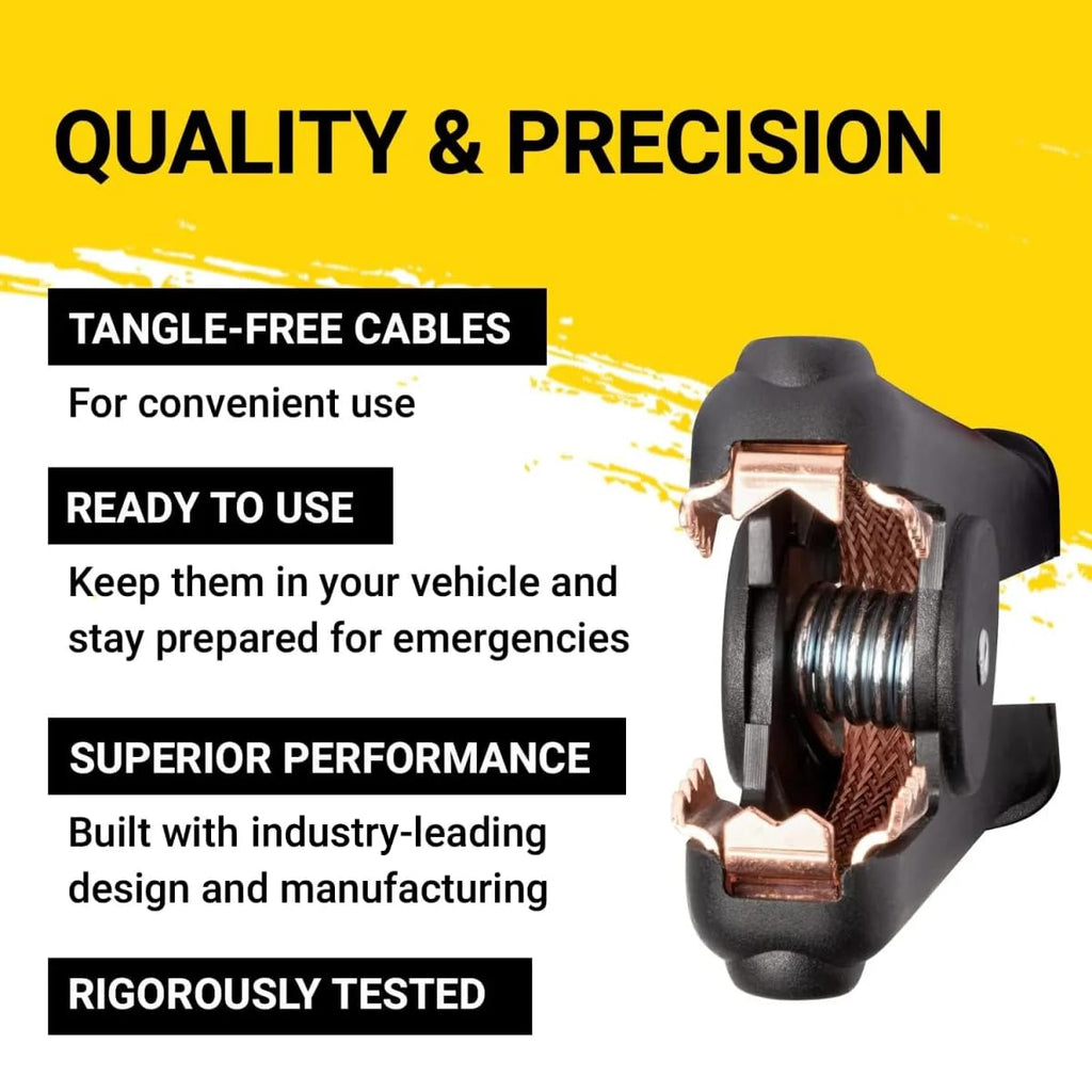Spartan Power Heavy Duty Jumper Cables with Alligator Clips, 100% Pure Copper Wire, Positive & Negative Leads Battery Cable, Made in the USA - 1/0 AWG Gauge Cable, 10 ft