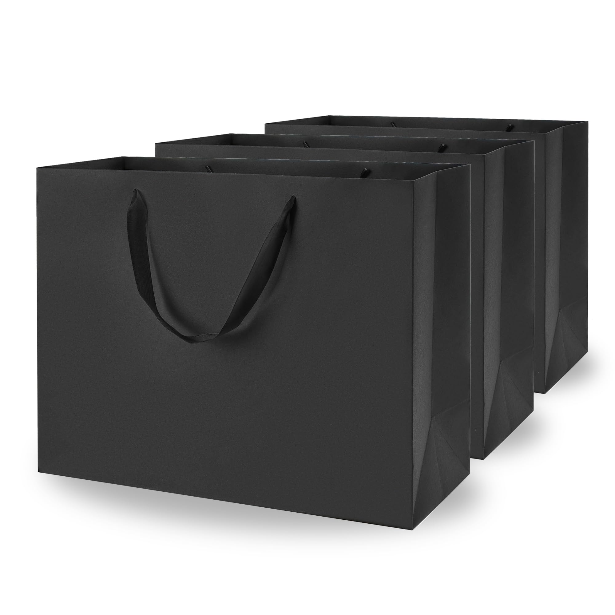 Argivean Black Gift Bags With Handles: 14pcs Medium Gift Bags Bulk 8x5x10 Inch For Wedding Party Birthday Business (M,14)