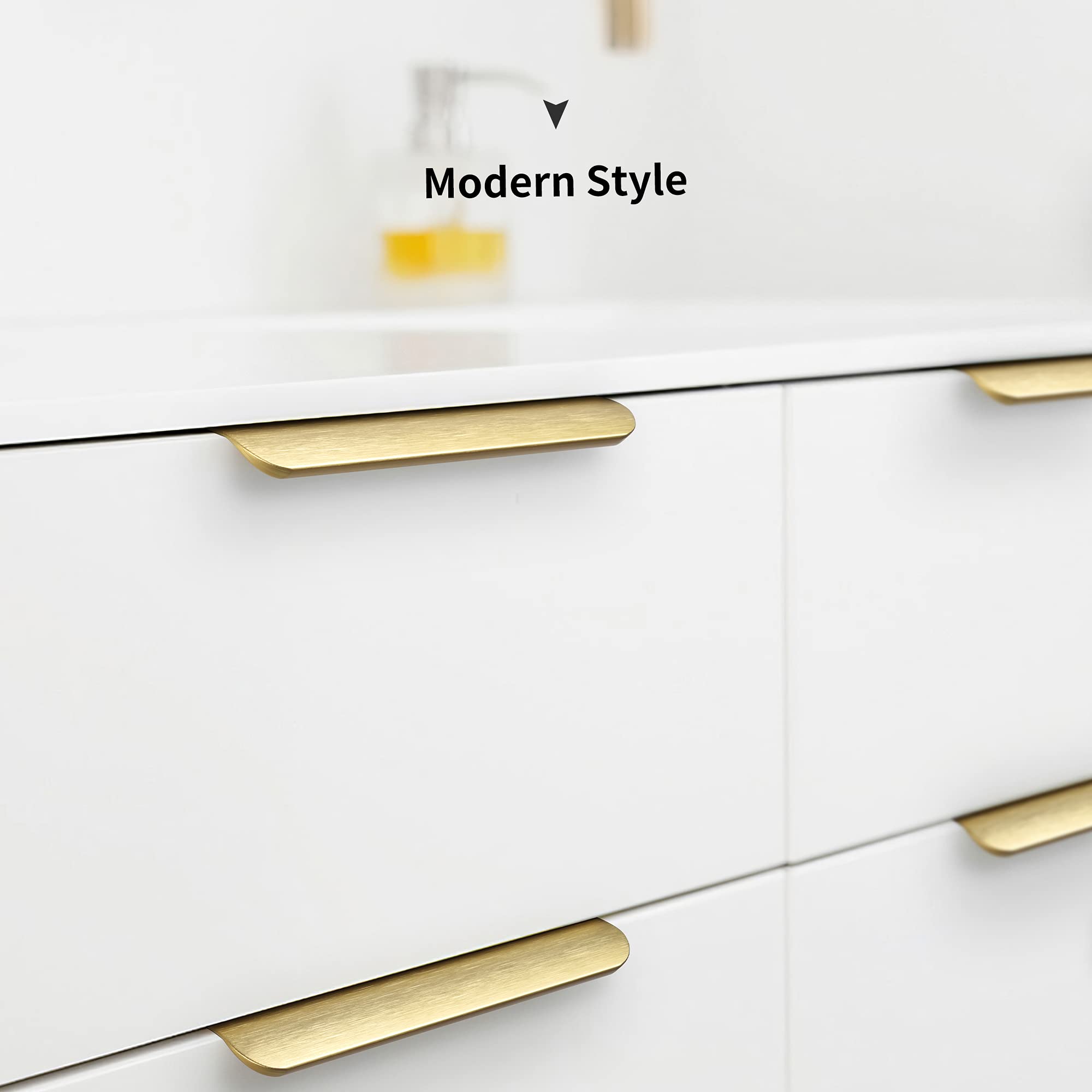 Satanga Edge Finger Pulls for cabinets Kitchen Concealed Drawer Pull Aluminum Hidden Back Mount Door Handle for Home Pack of 5 Modern White 3 Inch Overall Length Easy Installation