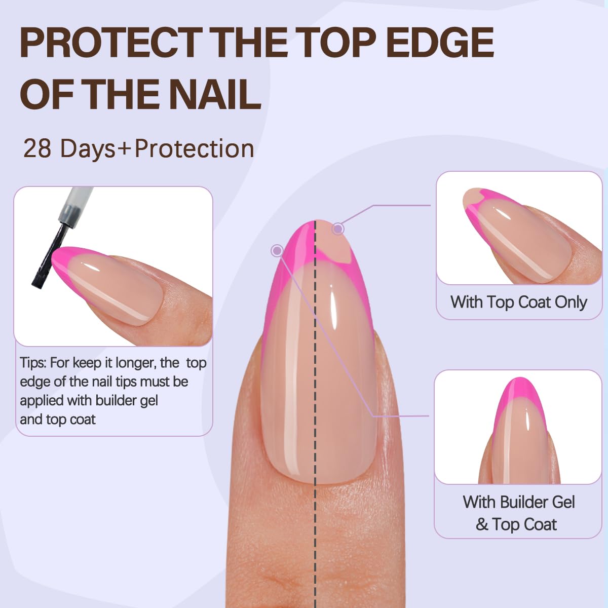 Misssix XBASICTIPS French Tip Press On Nails, 300Pcs French Gel Nail Tips Long Square, Soft Gel Pre-shaped No Need to File 3 in 1 Tips, Fake Nails for Nail Art DIY Extension Designs 15 Sizes