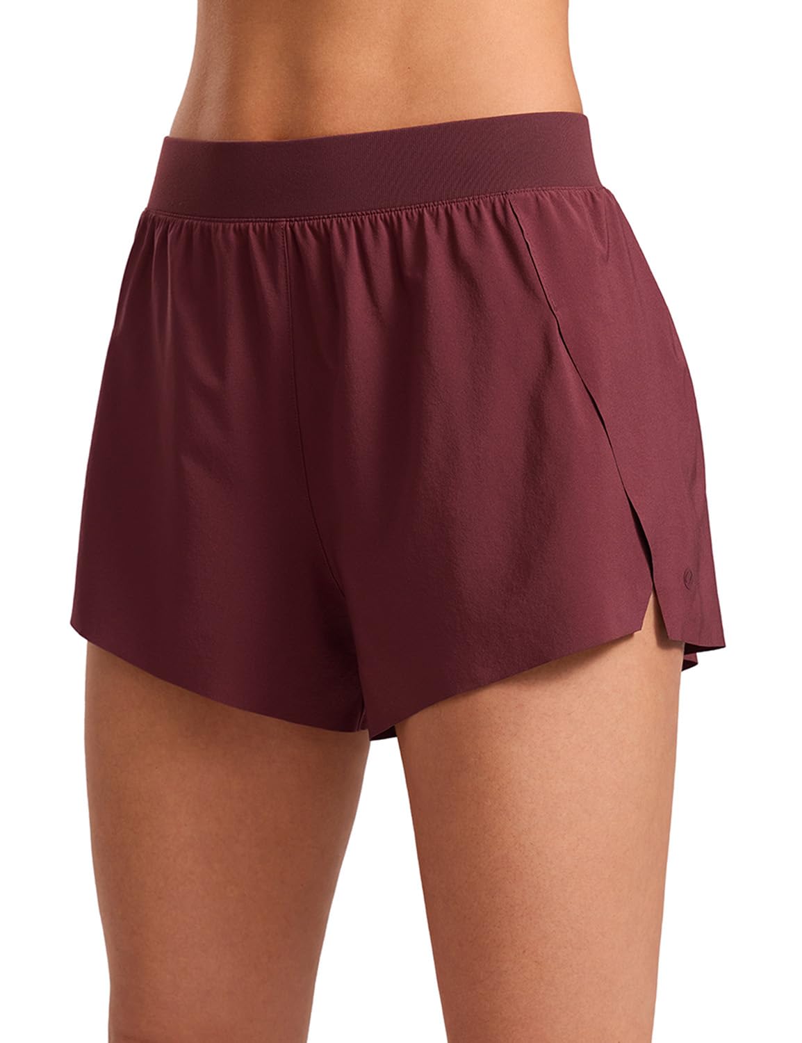 CRZ YOGA V Split Running Shorts for Women 2.5" - High Waisted Workout Athletic Gym Track with Liner Breathable Quick Dry