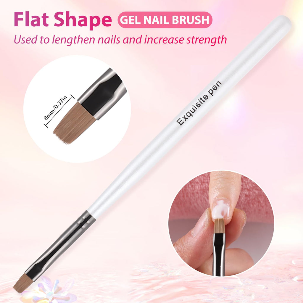 Nail Art Clean Up Brushes,Nail Brushes for Cleaning Polish Mistakes on the Cuticles, Acetone Resistant Nail Brush, Fingernail Cleaning Brushes for Nail Art and Designs (2 Pcs Round&Angled)