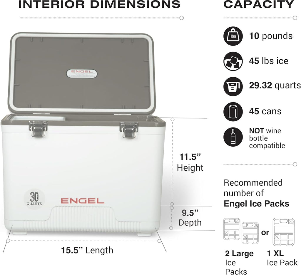 Engel UC30 30qt Leak-Proof, Air Tight, Drybox Cooler and Hard Shell Lunchbox