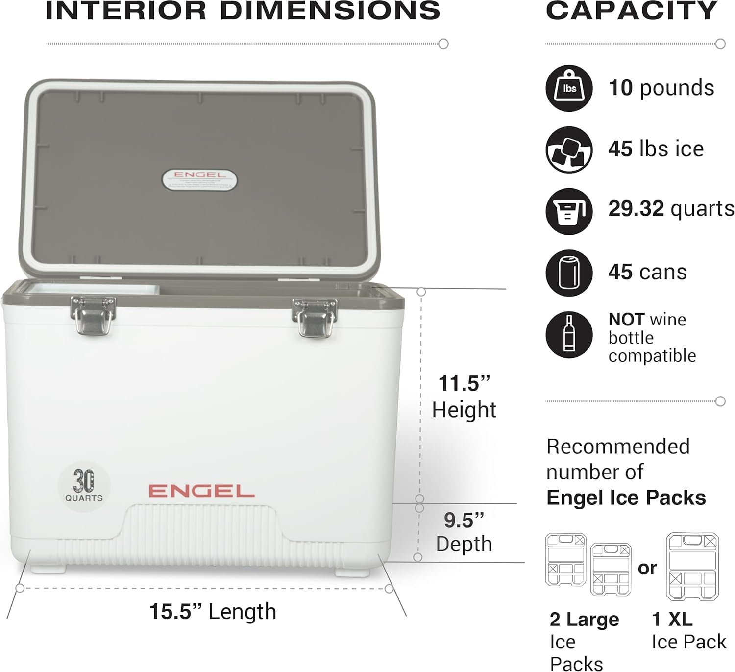 Engel UC30 30qt Leak-Proof, Air Tight, Drybox Cooler and Hard Shell Lunchbox