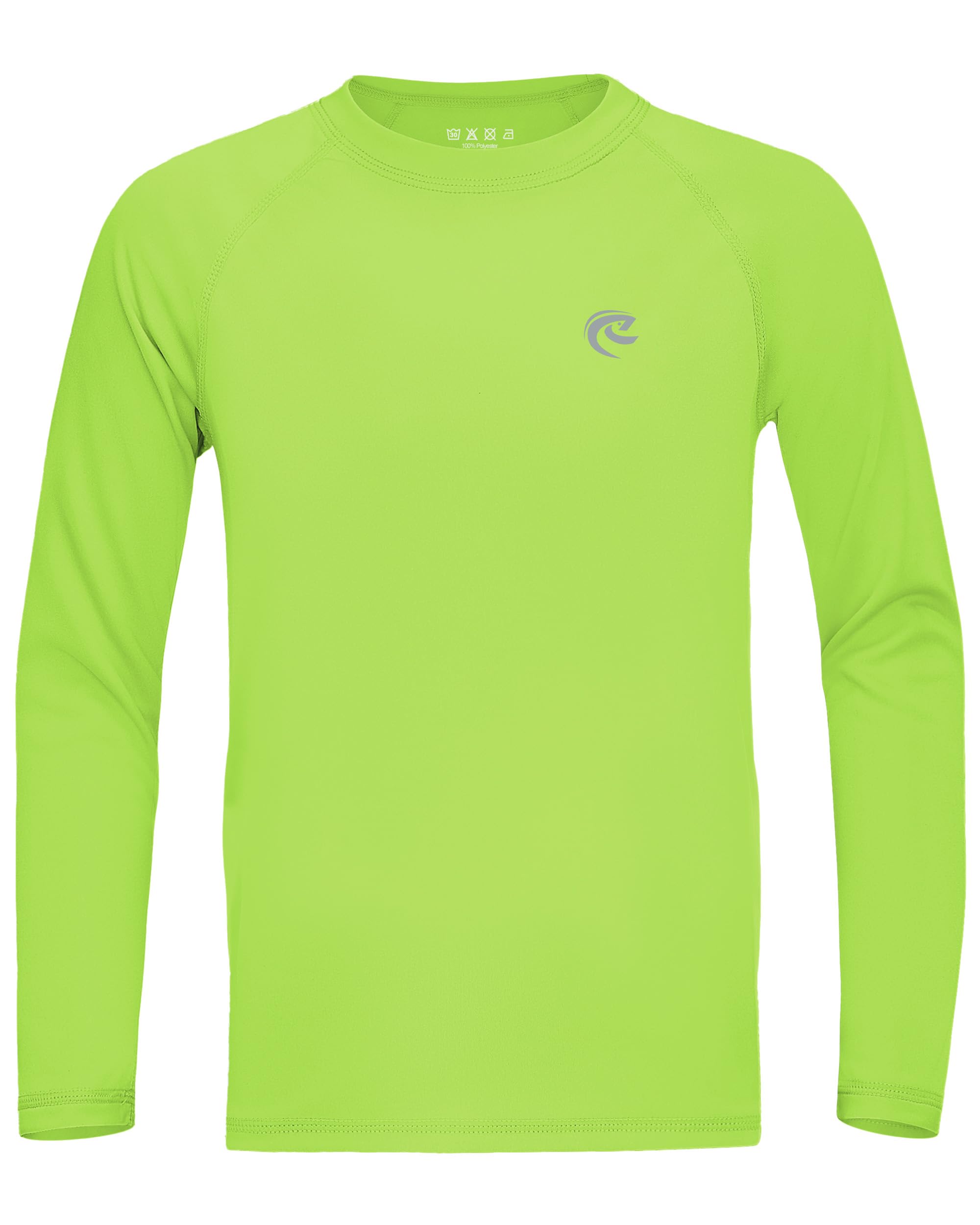 Boys UPF 50+ Swim Shirt Long Sleeve, 1 or 2 Pack UV Sun Protection Rash Guard, Youth Kids SPF Water Shirts for Beach Surf