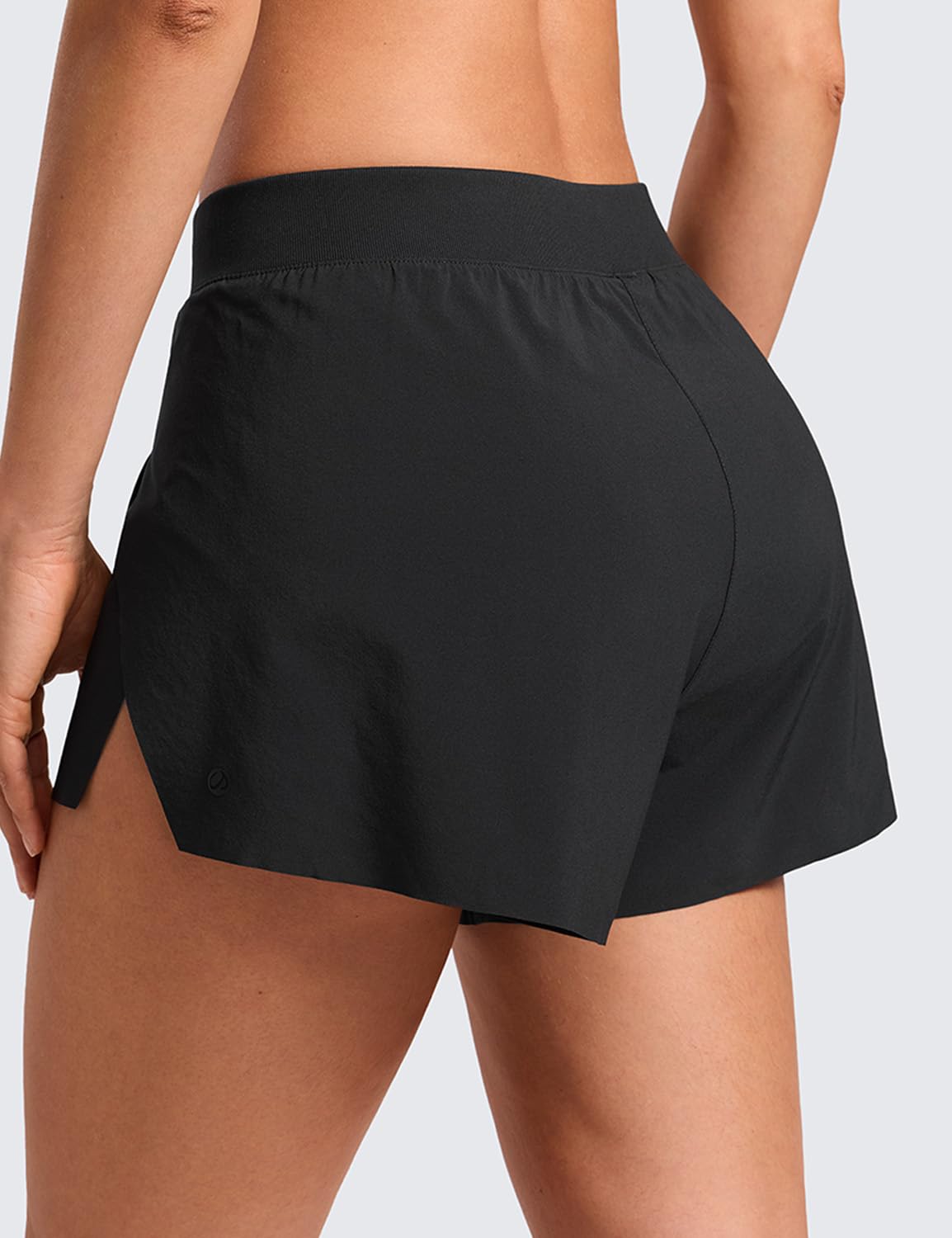CRZ YOGA V Split Running Shorts for Women 2.5" - High Waisted Workout Athletic Gym Track with Liner Breathable Quick Dry