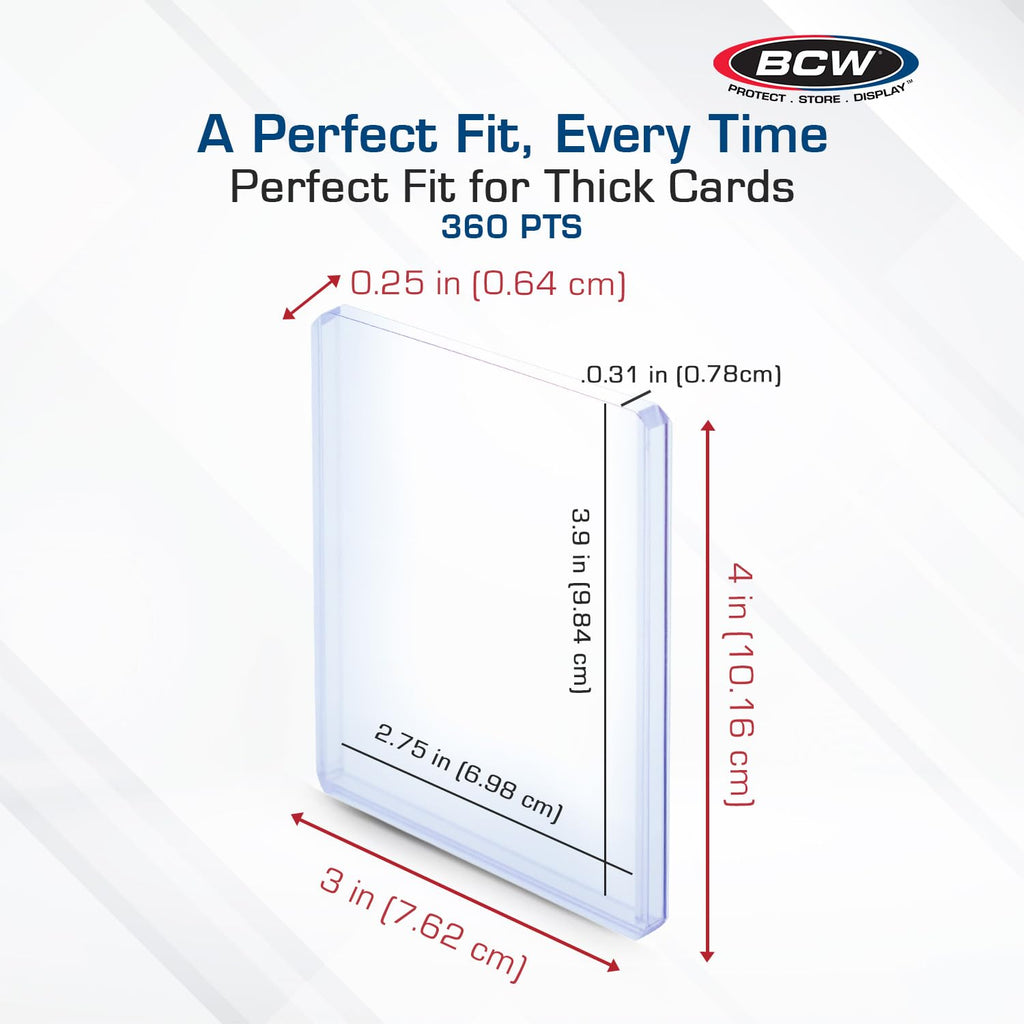 BCW 108 PT. Thick Card Topload Holder - Pack of 1 | Durable Rigid PVC Toploader | Toploaders for Memorabilia, Jersey, Patch, and Relic Cards