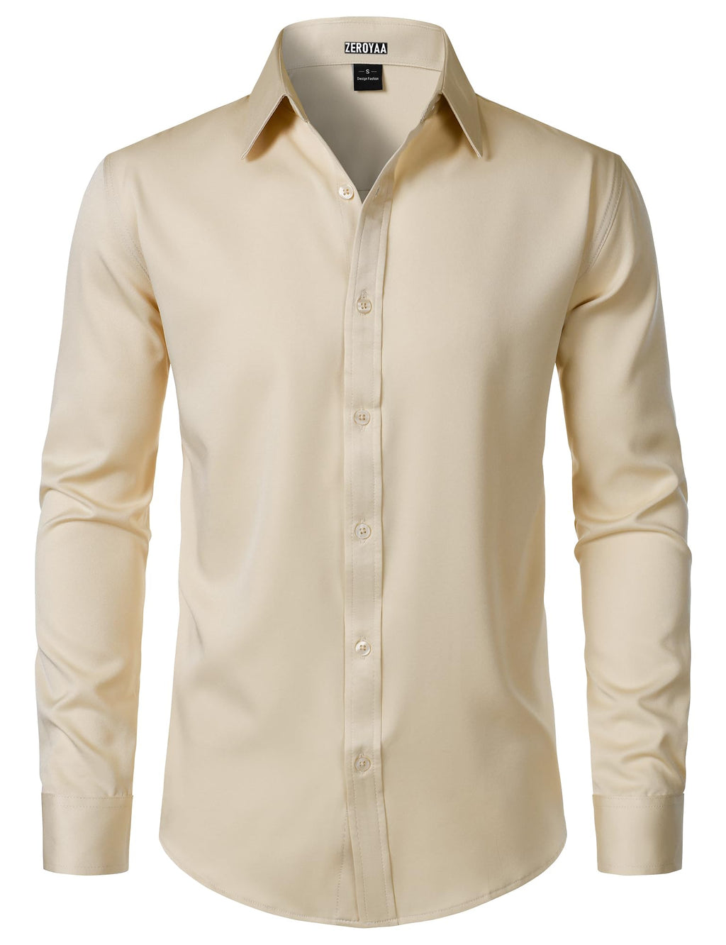 ZEROYAA Men's Wrinkle Free Long Sleeve Dress Shirt Business Casual Modern Slim Fit Button Down Shirts for Wedding and Office