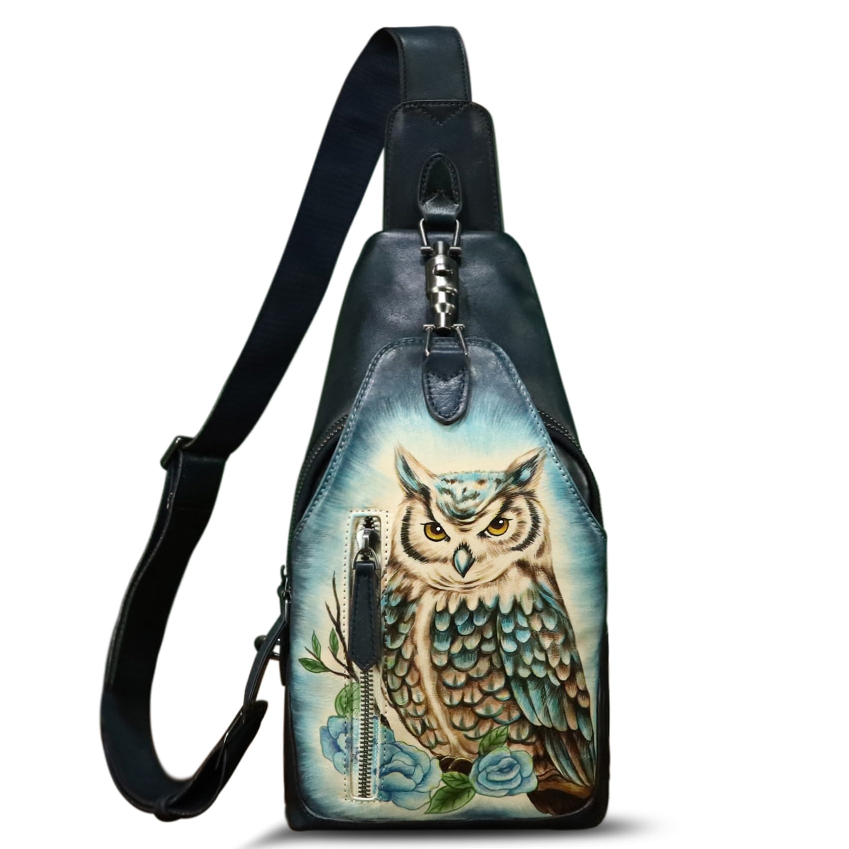 Genuine Leather Sling Bag for Men and Women Real Leather Shoulder Crossbody Bag Chest Bag Sling Backpack Purse