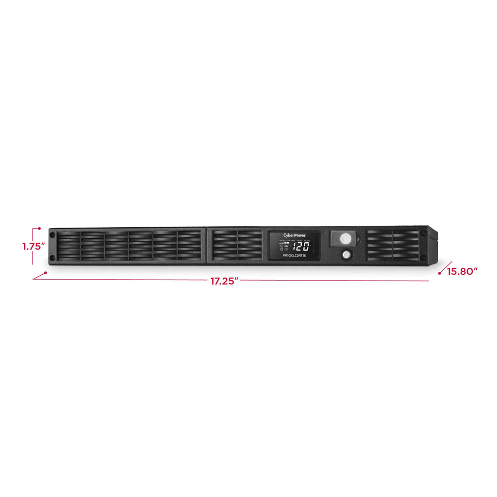 CyberPower PR500LCDRT1U Smart App Sinewave UPS Battery Backup and Surge Protector, 500VA/400W, 7 Outlets, AVR, 1U Rack/Tower, UL Certified