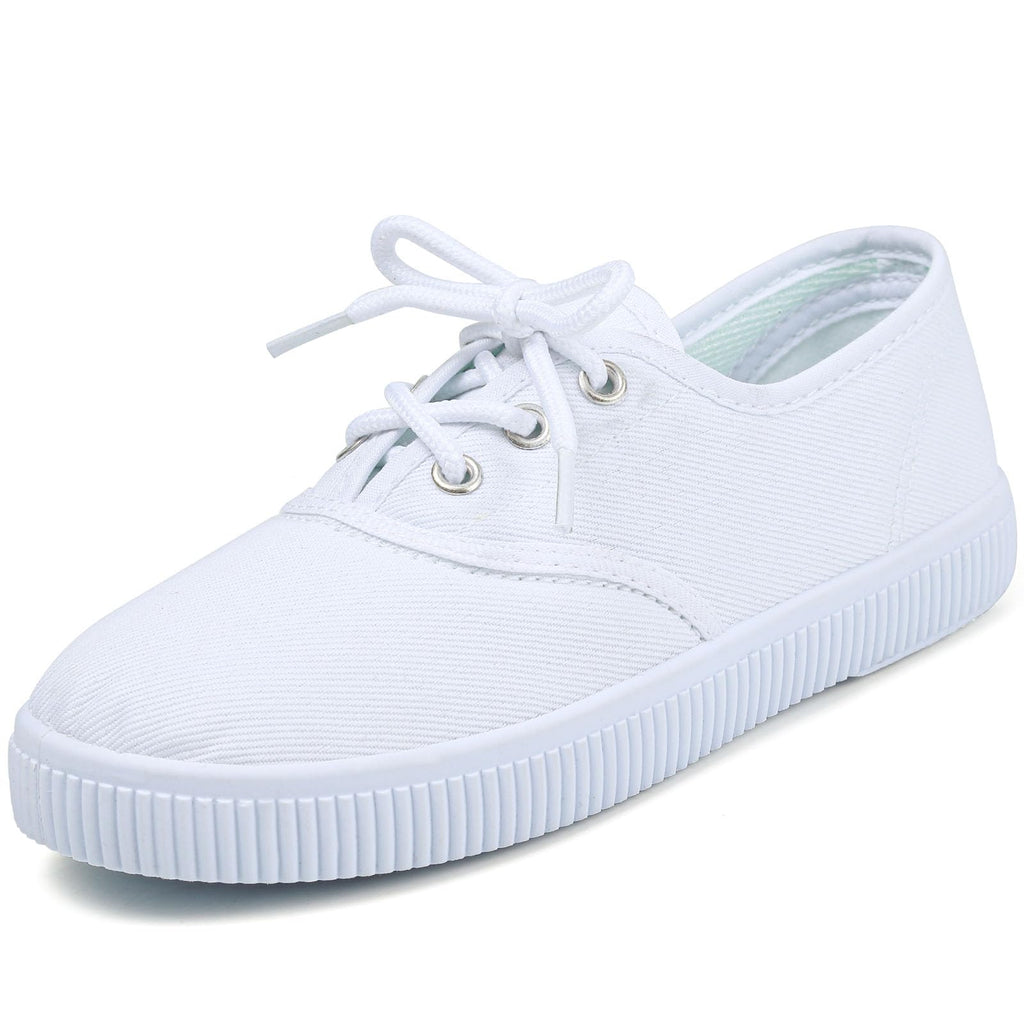 Boy's Girl's Kids White Canvas Shoes for Kids Slip-On Lightweight Sneakers Casual Skin-Friendly Walking Running Shoes(Toddler/Little Kids/Big Kids)