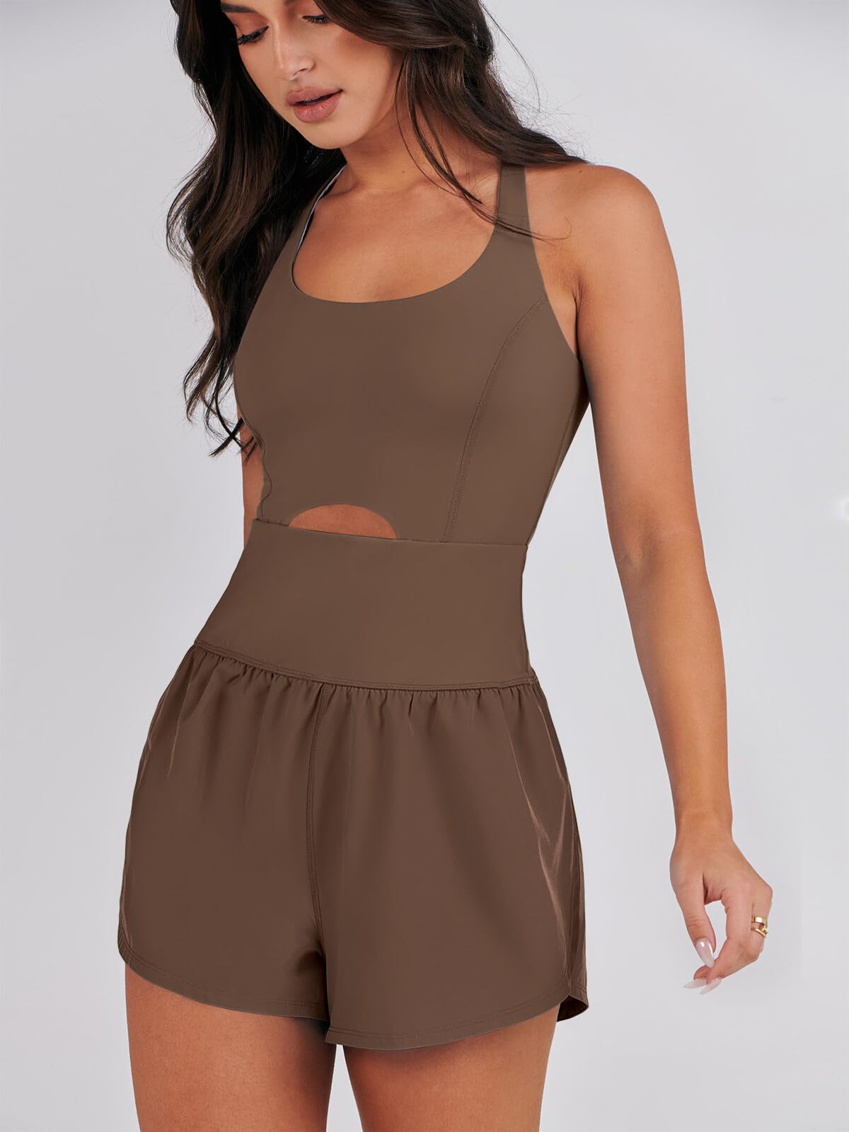Caracilia Women's Workout Athletic Romper Summer Sets Short Jumpsuits Onesie Running Outfits Exercise Gym 2026 Trendy Clothes