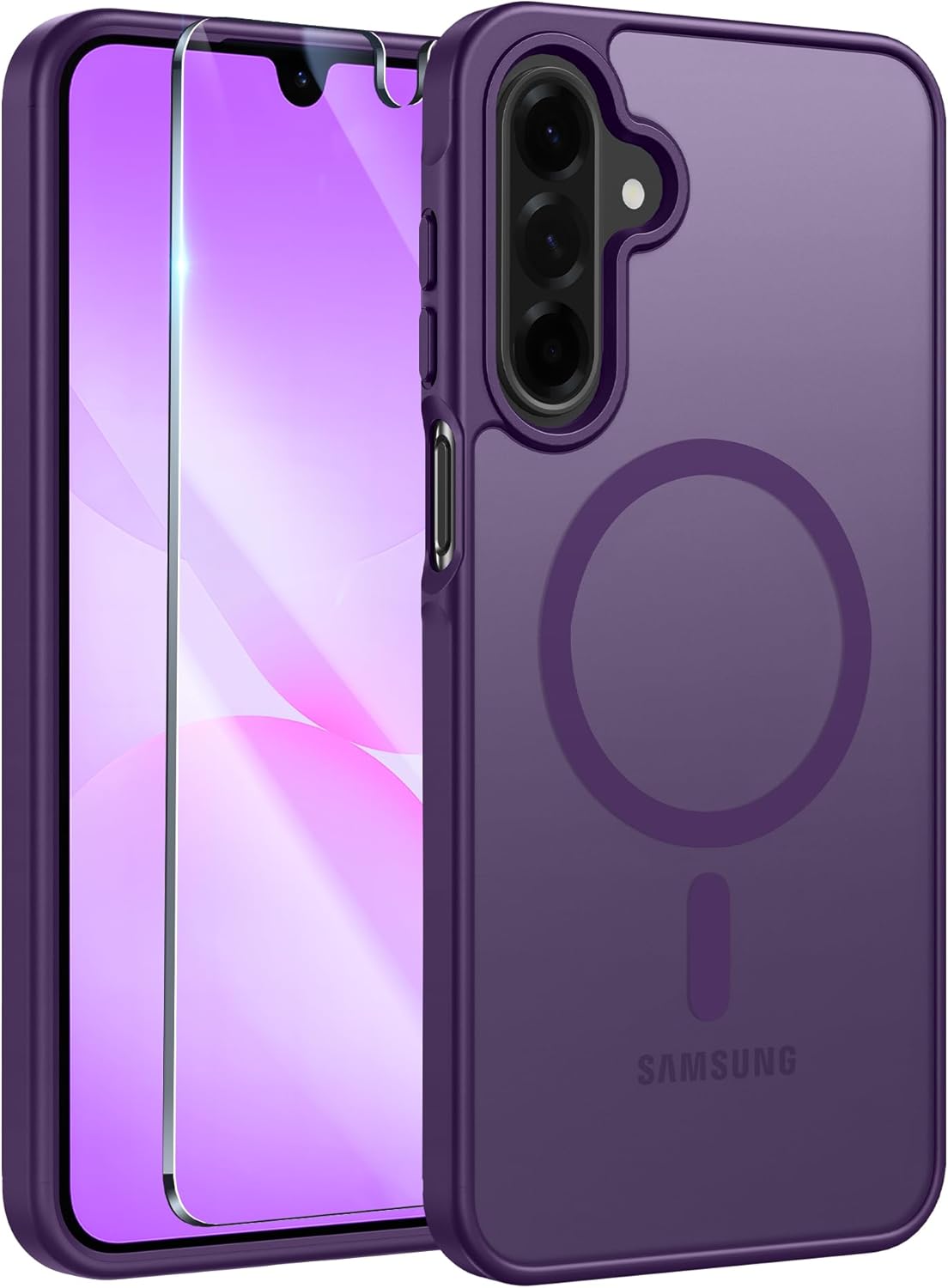 FNTCASE for iPhone 17 Case: [Compatible with Magsafe] Translucent Matte Cases with [Full Camera Protection] [Screen Protector] Military Grade Shockproof Protective Phone Cover - Light Purple