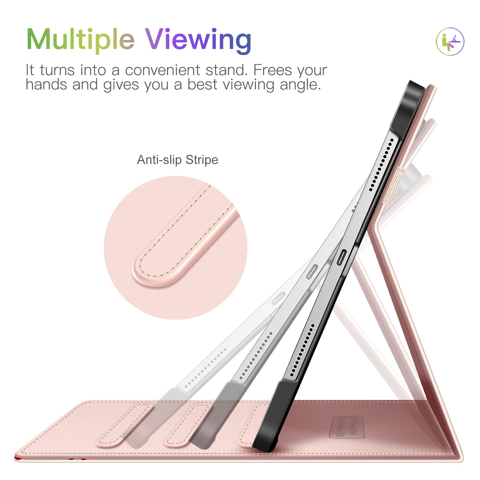 Fintie Case for iPad Air 11-inch M4/M3/M2 (2026/2025/2024), iPad Air 5th/4th Generation (2022/2020) 10.9 Inch, Multi-Angle Viewing Protective Cover with Pencil Holder & Pocket, Black