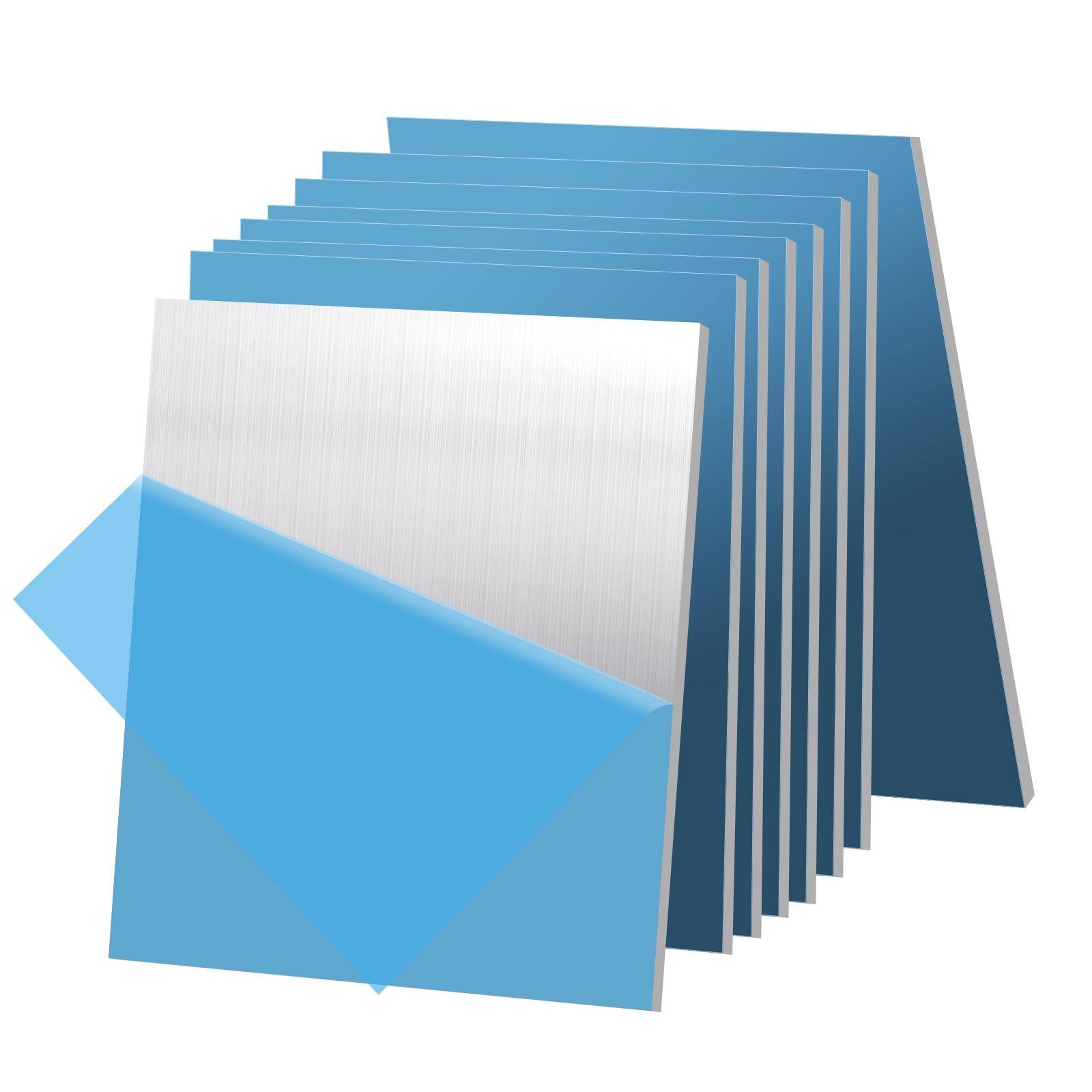 5PCS 6061 Aluminum Sheet Metal 1/4" x 4" x 4", Aluminum Plates Covered with Protective Film, Heat Treatable Aluminum Flat Bar for DIY Craft, Industry