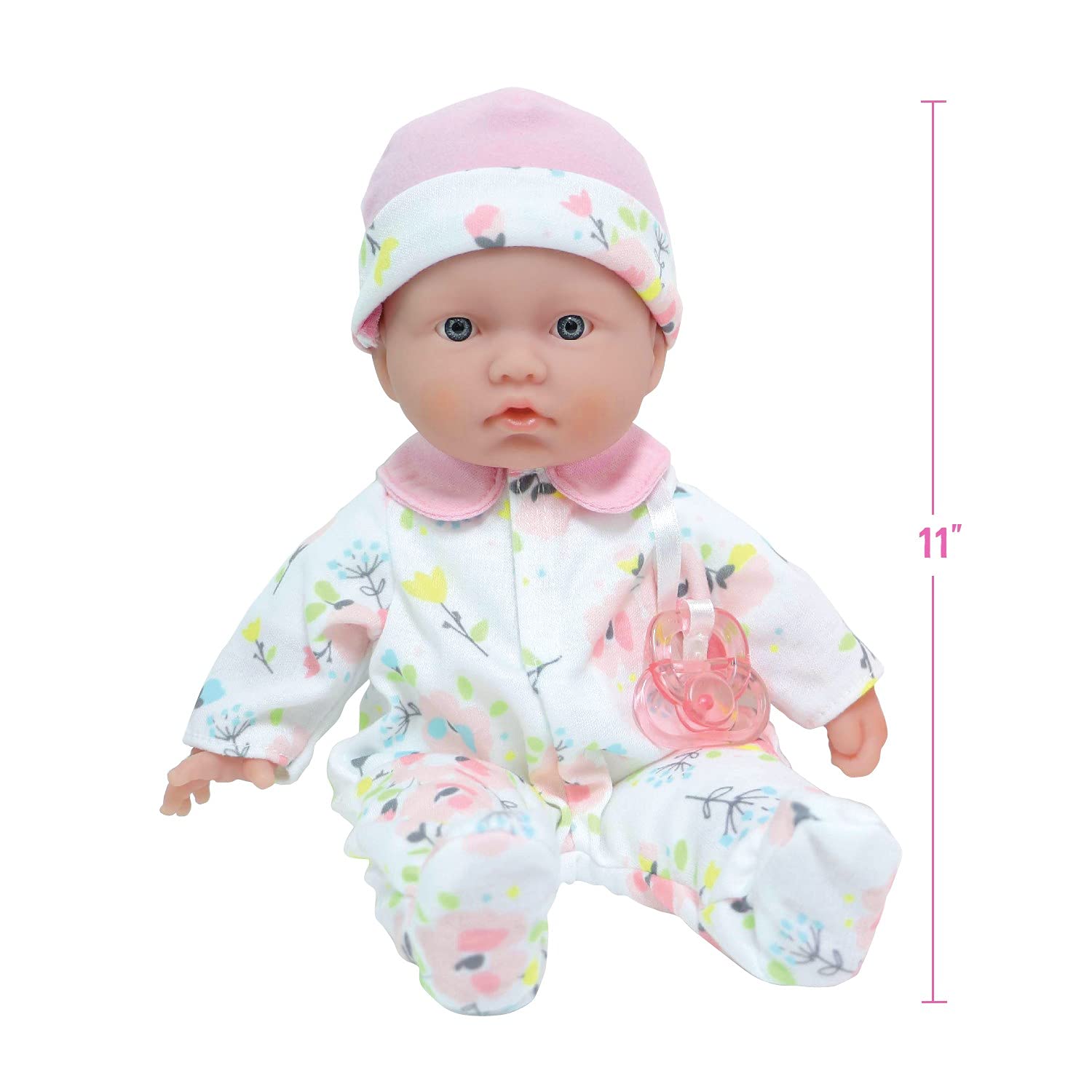 JC Toys La Baby Caucasian Baby Doll Set – 11 Inch Soft Body Doll with Accessories Including a Removable Blue Outfit – Small Baby Doll Toy for Children 12 Months and Older