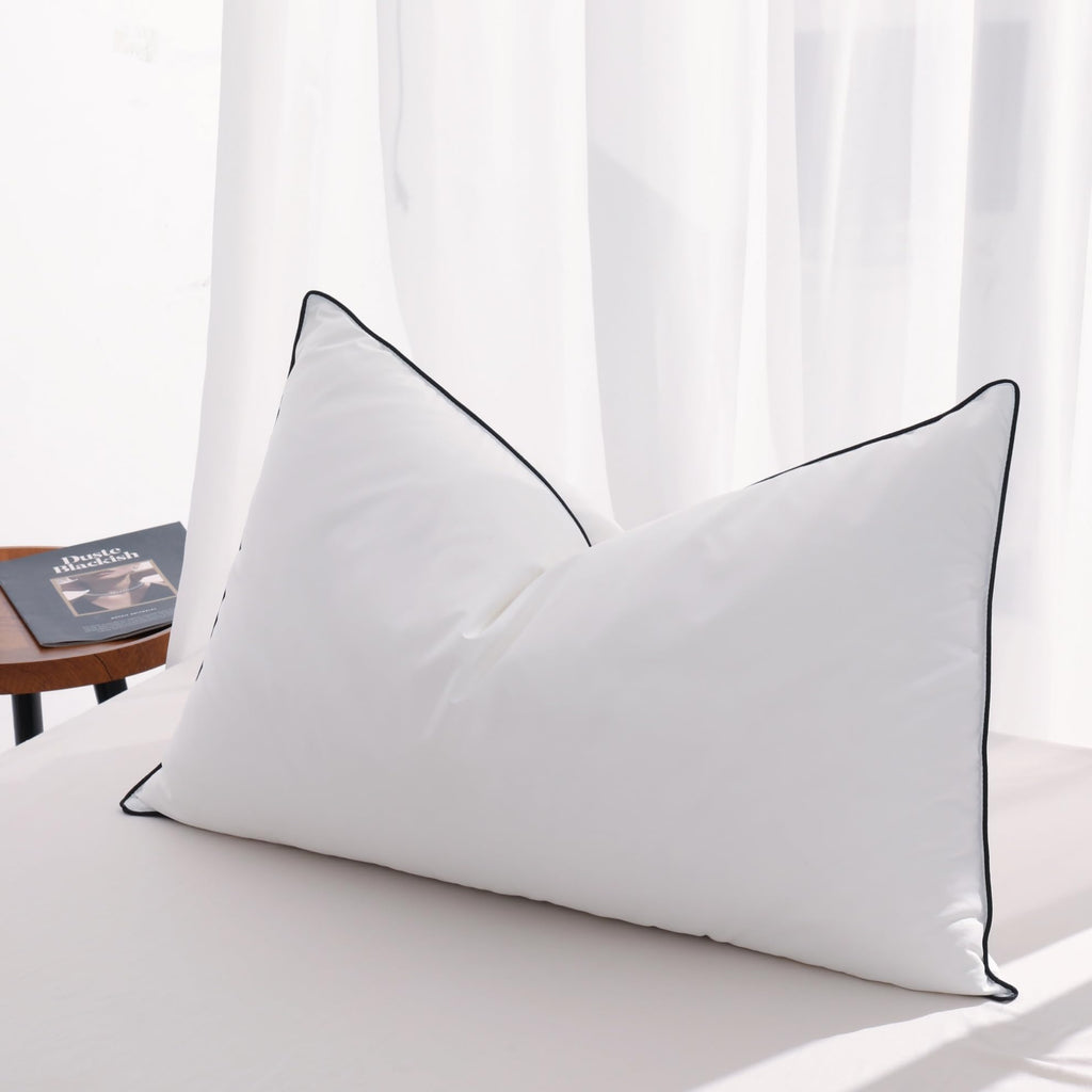 Feather Down Pillows Standard Size Set of 2, Luxury Hotel Collection Bed Pillow 2 Pack, Airyfil™ Powered Fillings & Feathers Pillow，Fluffy Plush for Side Sleepers,Firm, 20x26 in.