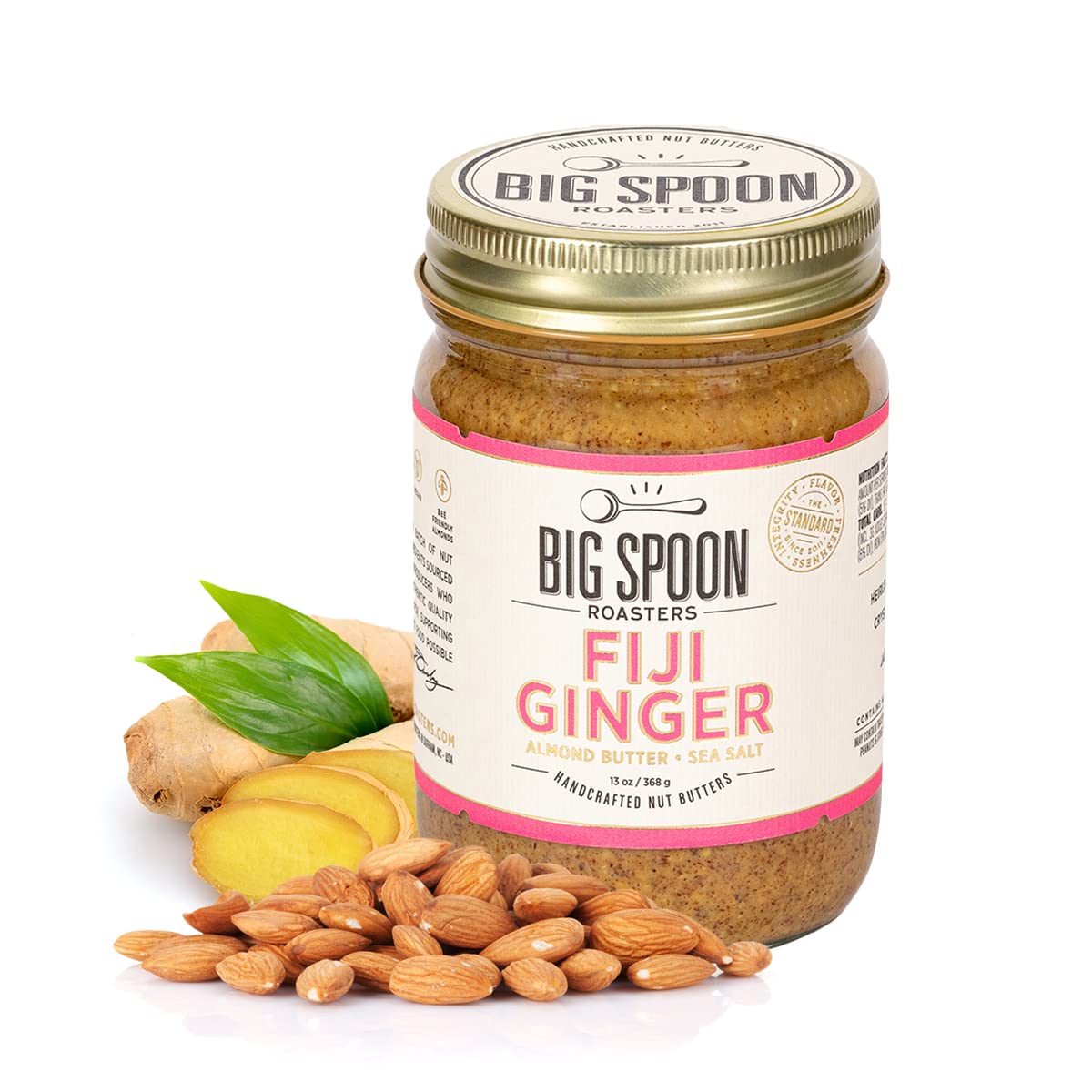Big Spoon Roasters Carrot Cake Almond Butter With Sea Salt - Keto Friendly, Low Sugar Almond Butter - Crunchy & Bee-Friendly Almonds - Gourmet, Vegan Almond Nut Butter - 13 Ounces