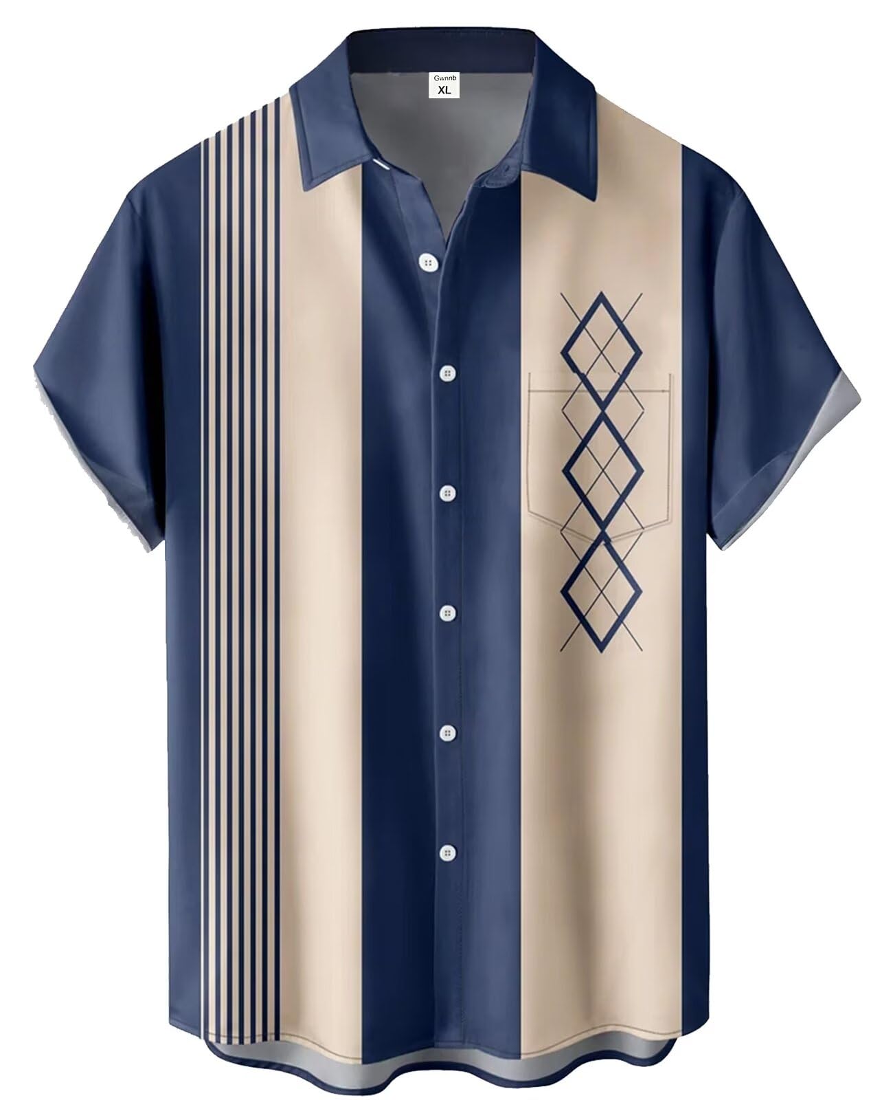 Bowling Shirts for Men Print Short Sleeve Regular Fit Hawaiian Casual Button Down Beach Shirts