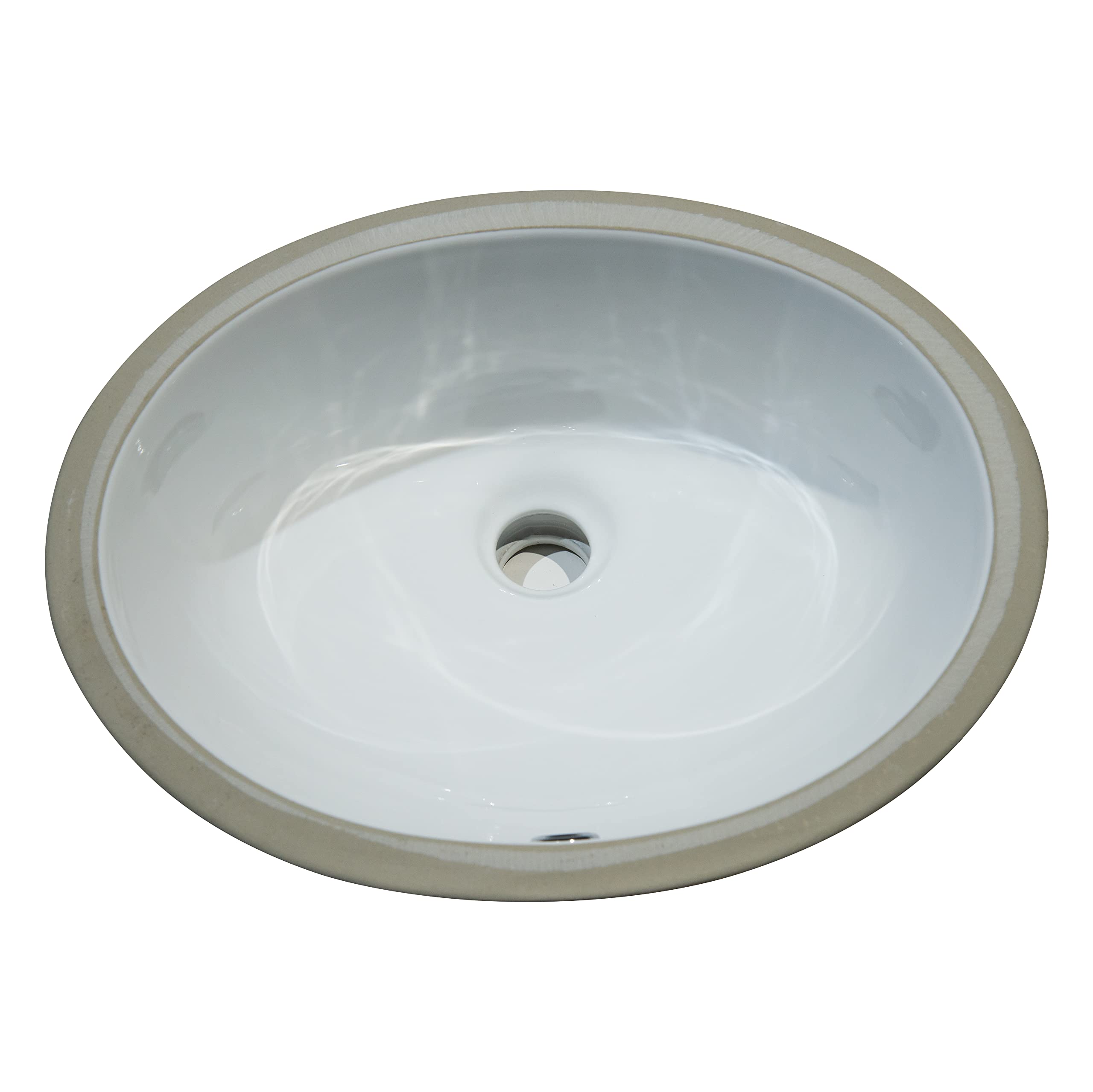 MSI 17.0” (L) x 14.125” (W) x 7.75” (H) Oval Porcelain Ceramic Undermount Bathroom Vanity Vessel Sink, White