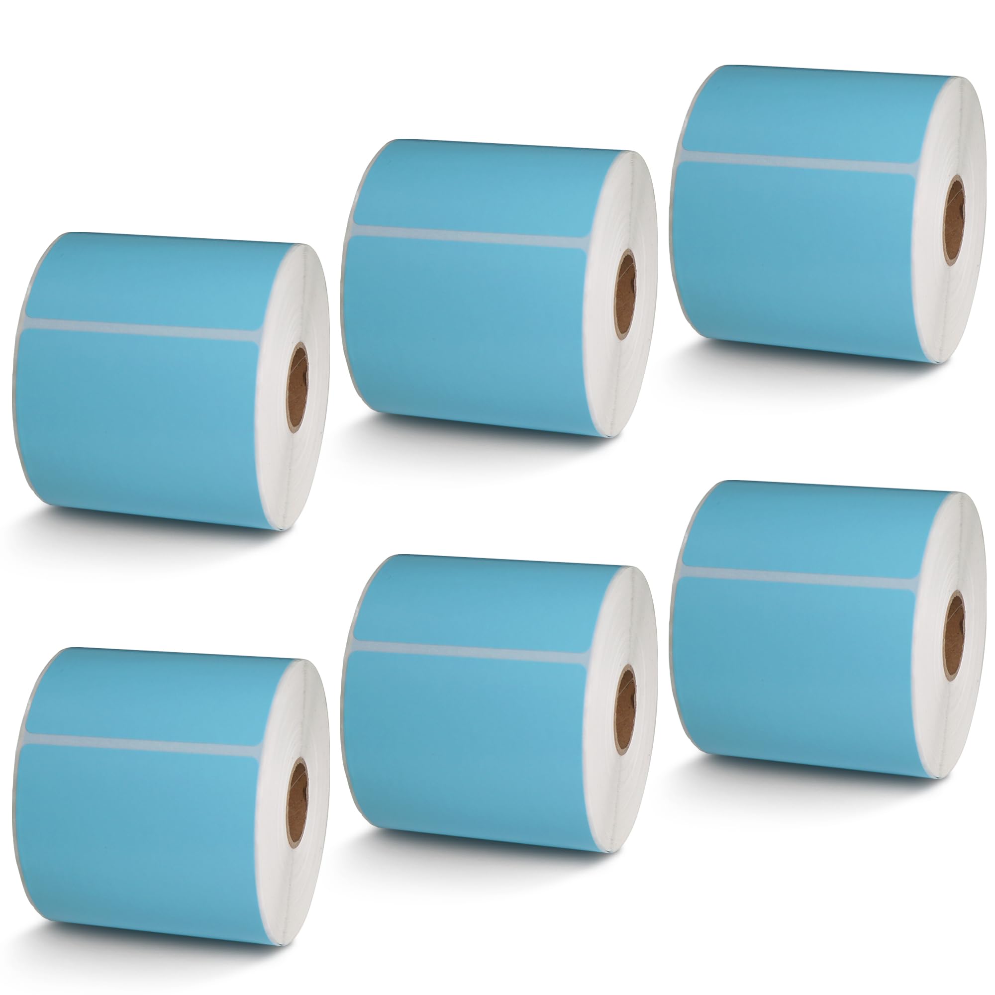BETCKEY - 1" x 0.5" Small Labels Compatible with Zebra & Rollo Label Printer, Premium Adhesive & Perforated[Light Blue, 6 Rolls, 14580 Labels]