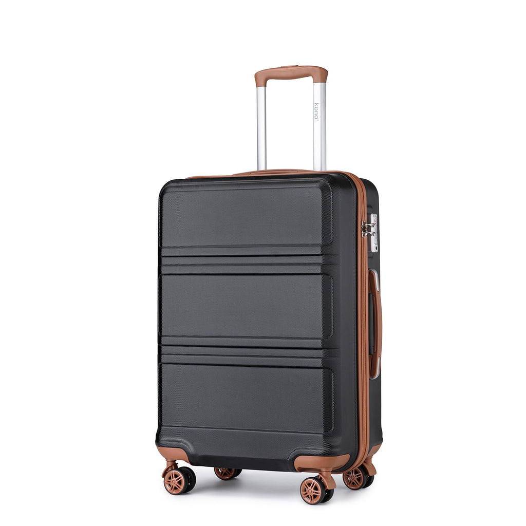 Kono Carry On Luggage Set Airline Approved Lightweight PC+ABS Carry On Suitcase with TSA Lock Spinner Wheels Durable Luggage Hardside Apricot Blue