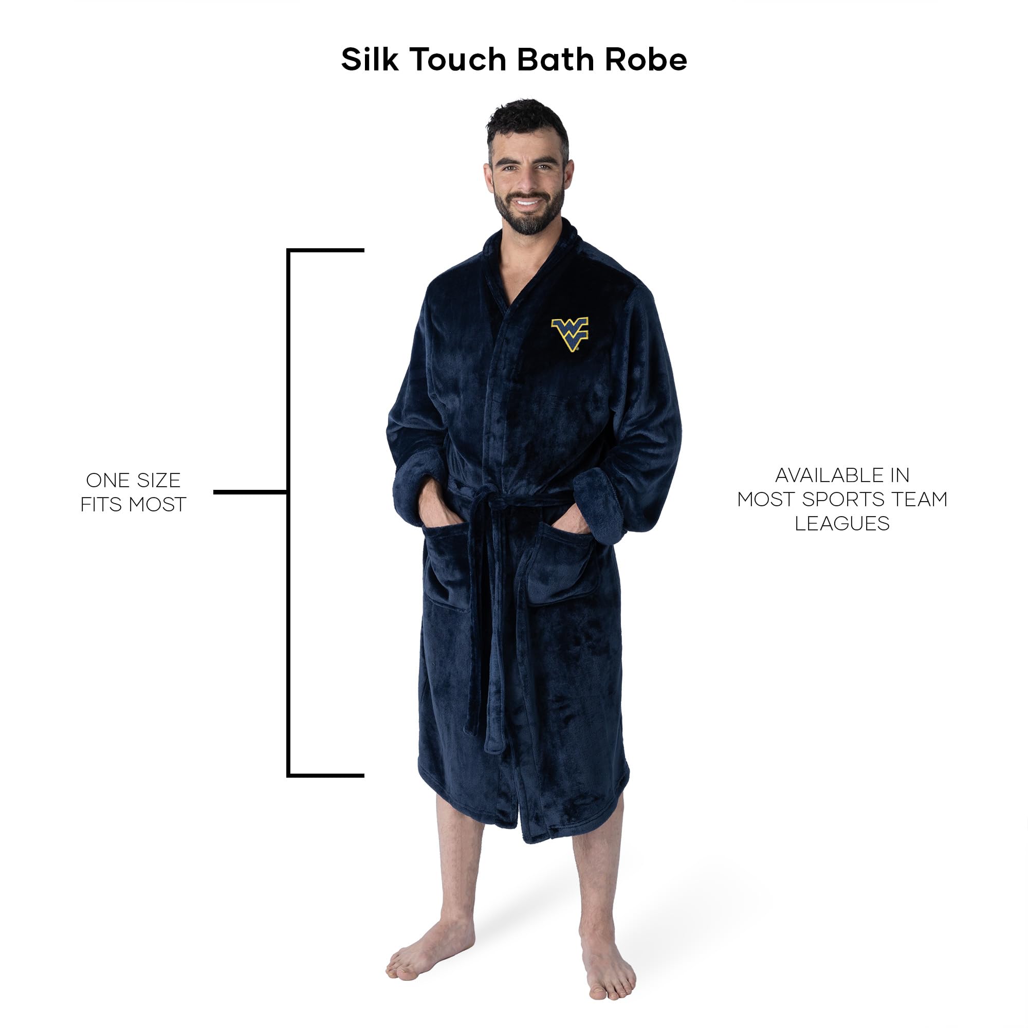 Northwest NCAA Adult Unisex Silk Touch Bathrobe, Officially Licensed Loungewear, Soft Plush Polyester
