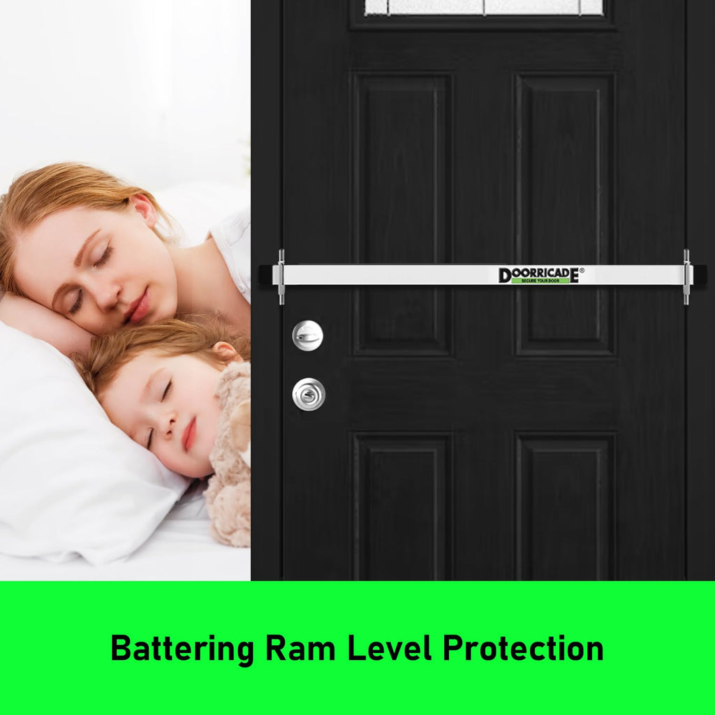 Door Security Bar-by Doorricade-Secure The Entire Width of Your Inward Opening Front Door-Safe Room. Fits Doors up to 32" Wide-Black Edition.