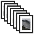 Picrit 24x34 Black Poster Frame 7 Pack, Display Pictures 20x30 Picture with Mat or 24 x 34 without Mat for Horizontal or Vertical Wall Mounting, Wall Gallery Photo Frames
