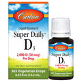 Carlson - Super Daily D3 5,000 IU (125 mcg) per Drop, Vitamin D Drops, Immune Support, Heart Health, Liquid Vitamin D3, Unflavored, 90 Drops