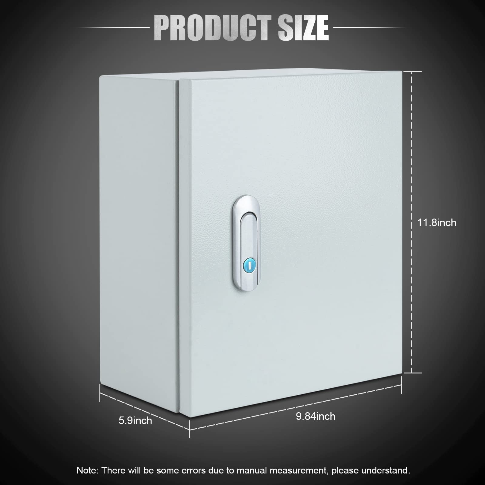 Steel Electrical Junction Box, Indoor&Outdoor Electrical Enclosure Box, Wall Mounted Waterproof&Dustproof Metal Box, Universal Electric Equipment Enclosure Box with Safety Locks and Mounting Plates