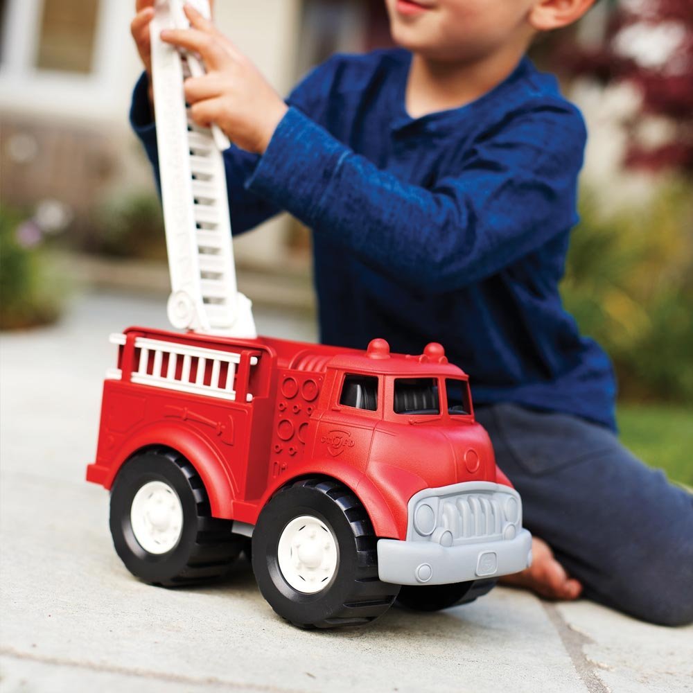 Green Toys Fire Truck - Bpa Free, Phthalates Free Imaginative Play Toy for Improving Fine Motor, Gross Motor Skills. Toys for Kids