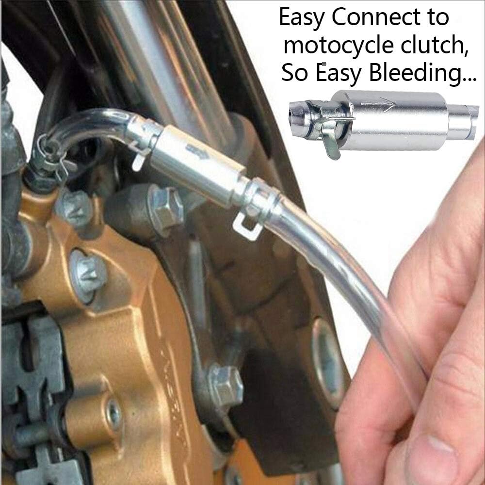Brake Bleeder Hose- One Way Check Valve Tube Bleeding Tool Kit for Motorcycle Clutch