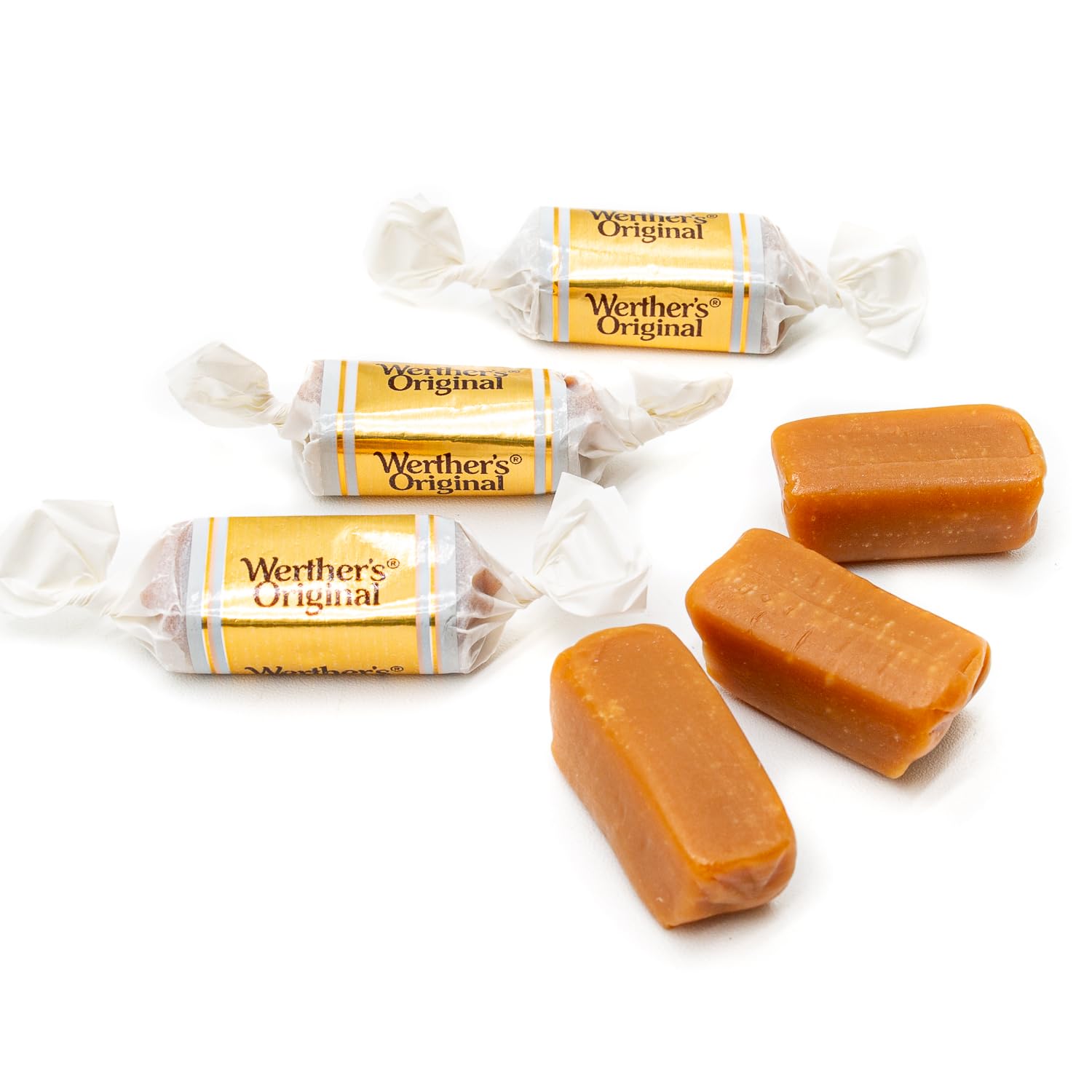 ORIGINAL Caramel Hard Candy 1 lb – Bulk Bag, Classic Cream and Caramel Flavors, Individually Wrapped (82 Pieces)