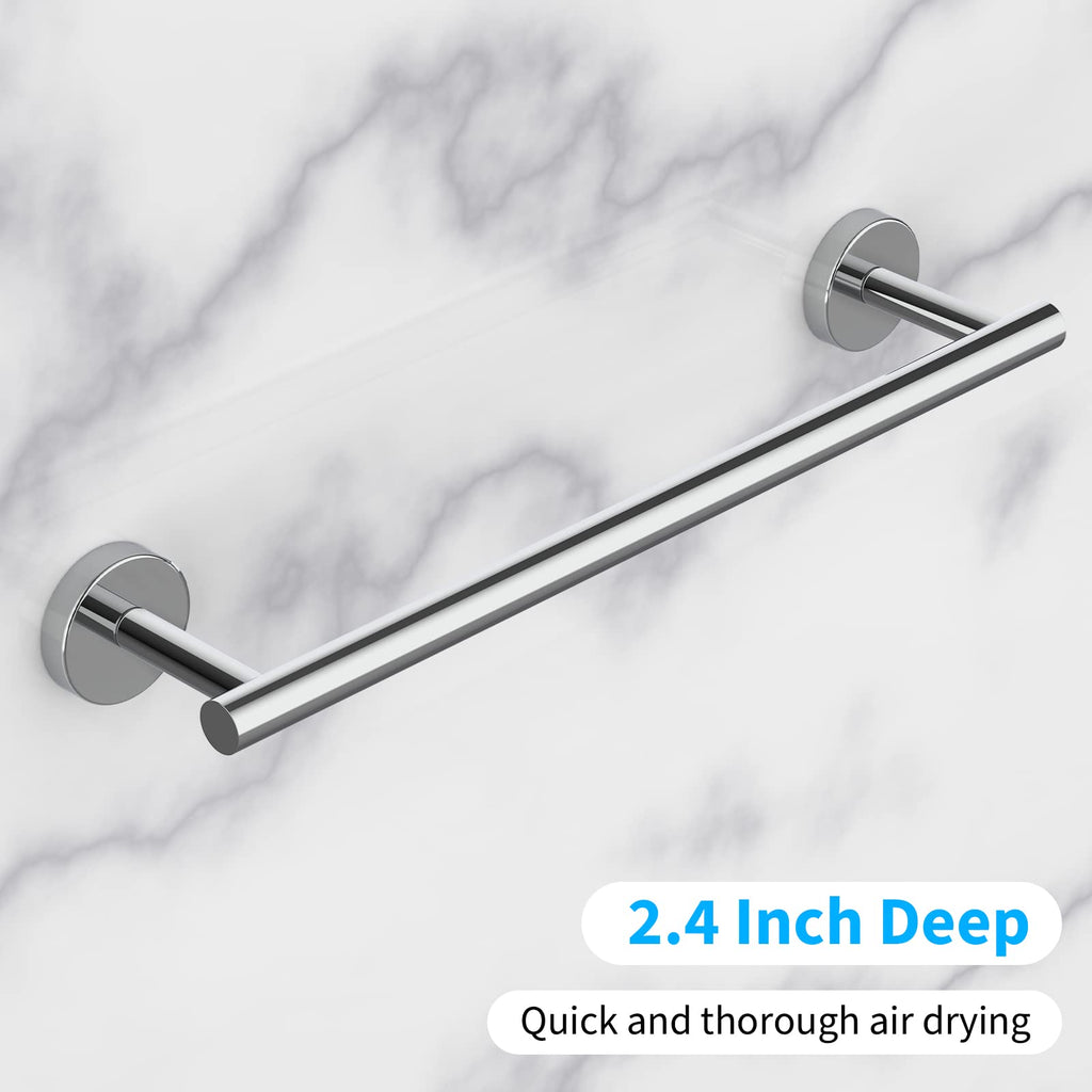 Cilee 2 Pieces Matte Black Bathroom Towel Bar, 24 Inch Double Towel Racks,Bathroom Towel Holder Towel Hanger for Bathroom Stainless Steel Wall Mount