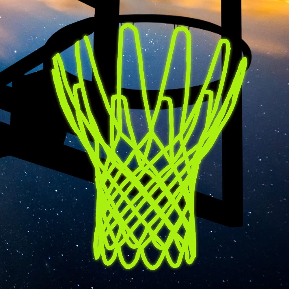 NEIJIANG Glow Basketball Net, Nightlight Basketball Net Luminous Outdoor Portable Sun Powered Sport Nylon