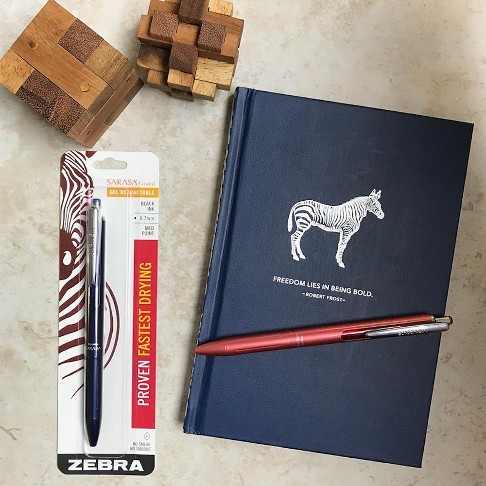 Zebra Pen, SARASA Grand Retractable Gel Pen, Solid Brass Barrel, Fast-Drying Black Ink, 0.7mm Point, Ideal for the Left-Handed, Eliminates Smudging, Gold Brass Barrel, 1-Pack, (45511)