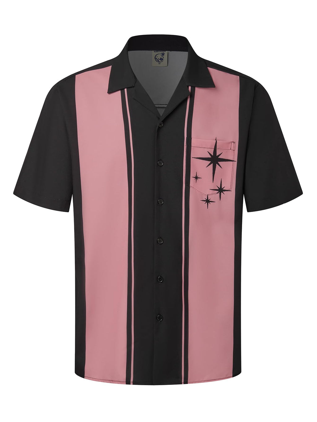 Hardaddy Men's Camp Collar Retro Vintage Bowling Button Down Shirt with Pocket Casual Short Sleeve Beach Shirts Summer